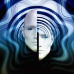 Imagen de cara de mujer separada en dos reflejando conflicto interno relacionado con decisiones difíciles